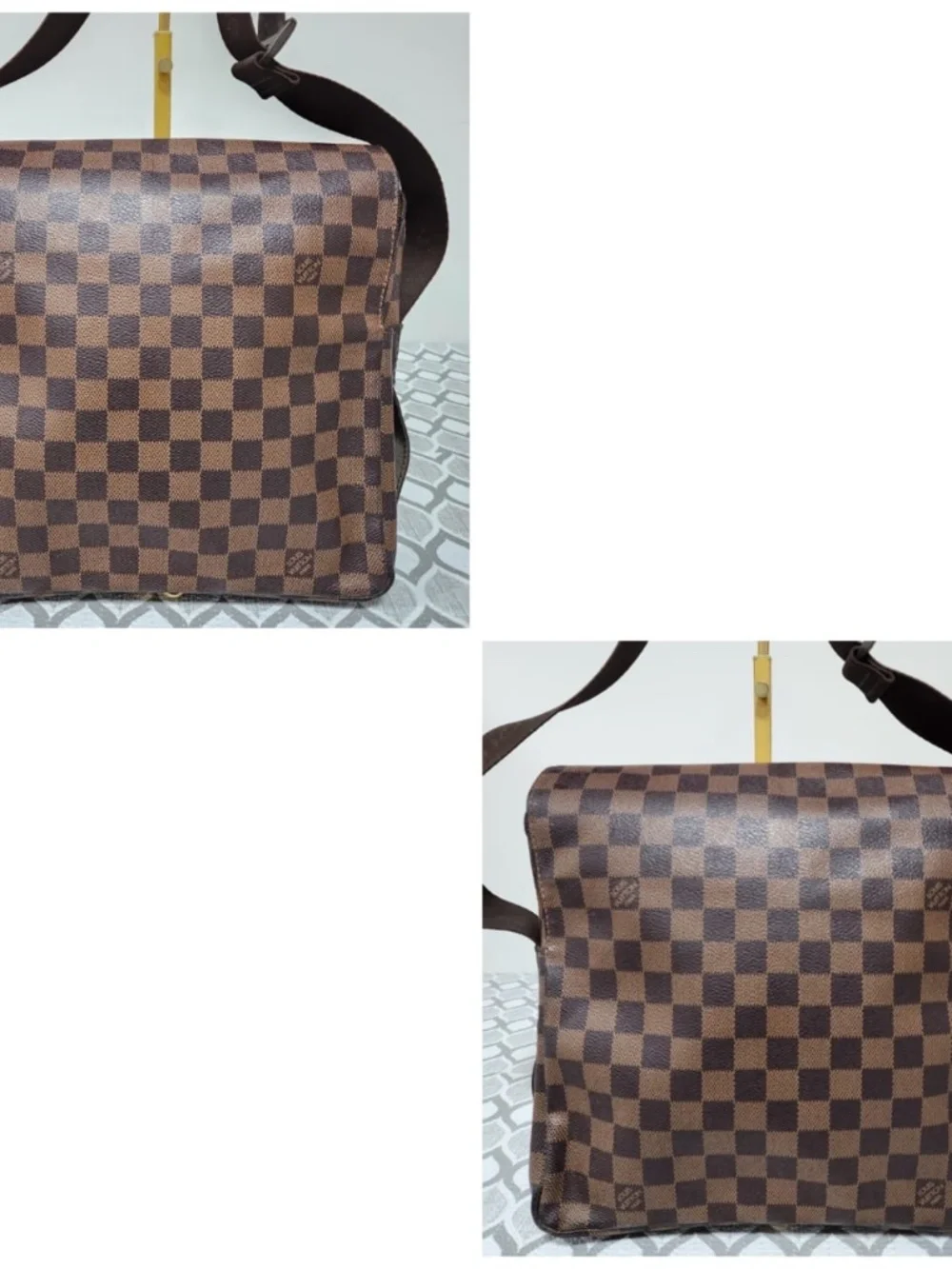 Authentic This authentic LOUIS VUITTON Damier Canvas Naviglio Messenger Bag Brow